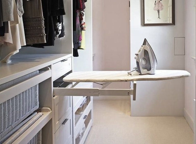 Practical ironing board storage ideas